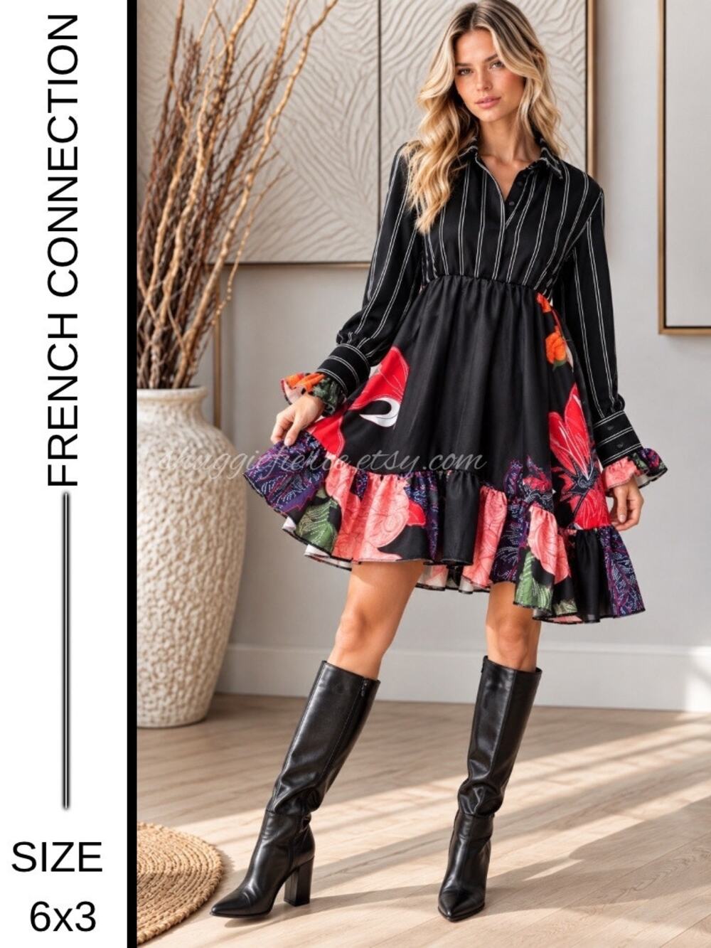 MSRP: $198 | ✨ Crémieux x Shuggie Fierce Designs Upcycled High-Low Dress | S/M